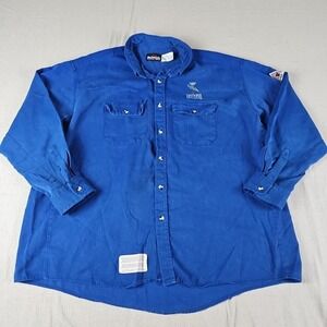 Bulwark Pike Shirt Mens XXL Blue Flame Resistant FR Workwear Button Up Utility